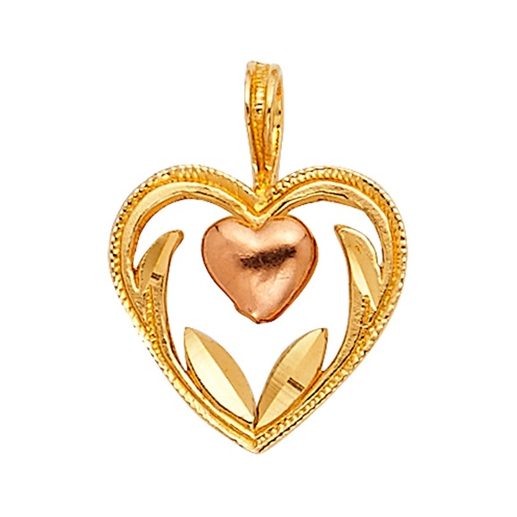 TGDJ Other - 14K Two Tone Heart Pendant